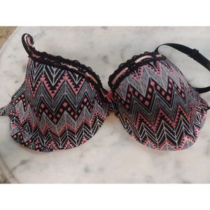Vintage Bra 36C  Pink/Black/White